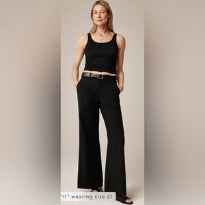 J.Crew Camp-pocket wide-leg pant in black
